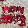 Winter Red Korean-Style Children's Scarf: Warm Knit for Boys and Girls