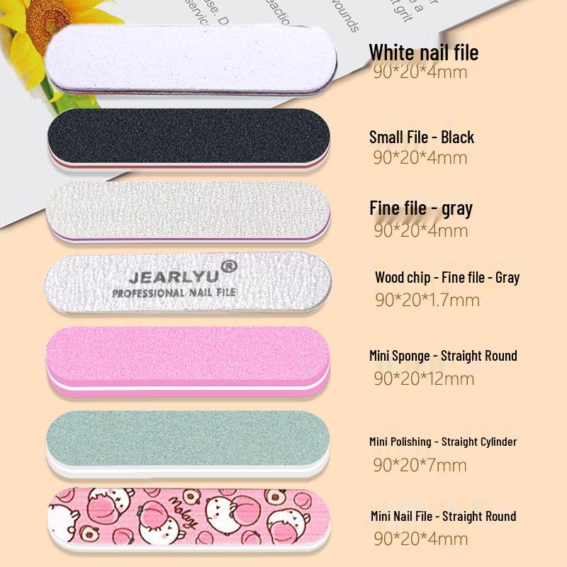 9cm Mini Double-Sided Nail File for Shaping and Polishing Acrylic Nails