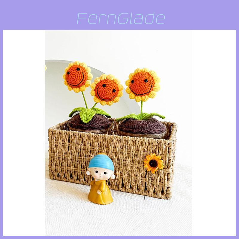 Gestrickte Sonnenblume Topfpflanze Kreative Deko für Ihr Zuhause