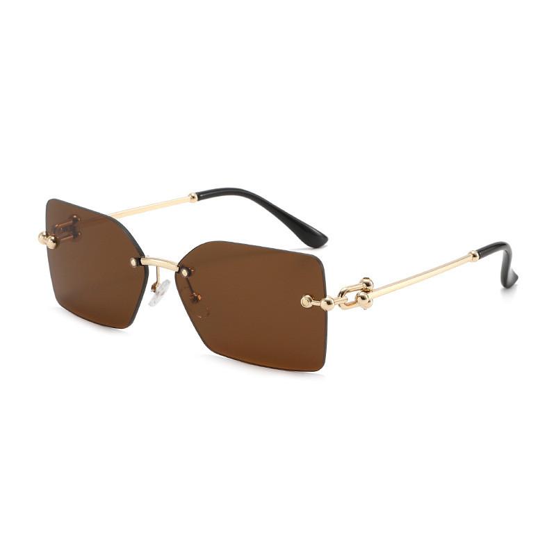 Trendy Square Frameless Sunglasses For Women With Uv400 Protection For Outdoor Activities