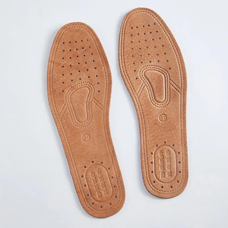 

Модные 2 шт. Стельки из коровьей кожи для обуви, мужские, для ботинок, вставки для обуви, мягкие, дышащие, дезодорирующие, противоскользящие, шаблон, амортизирующие стельки 36 коричневый
