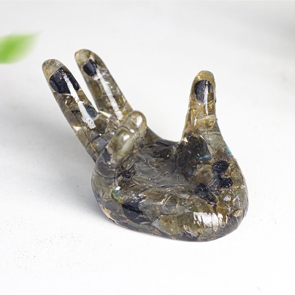 Resin Crystal Figurine Base For Home Decor With Natural Gemstones And Modern Style Perfect For Gift Giving
