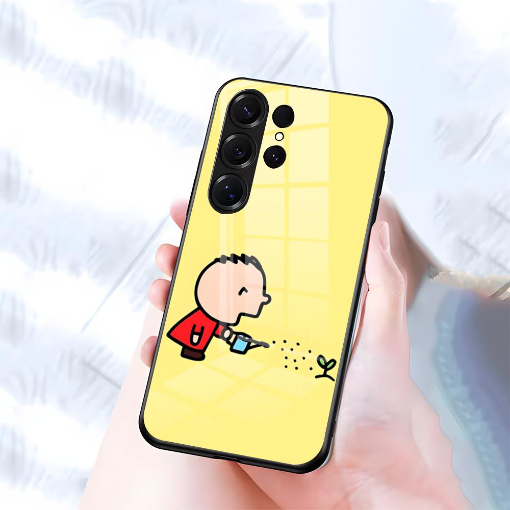 

M-MINNA NO T-TABO Phone Case For Samsung S26 S25 S24 FE S23 S22 S21 Plus S20 Ultra Note20Ultra Black Glass Cover Galaxy S23 plus