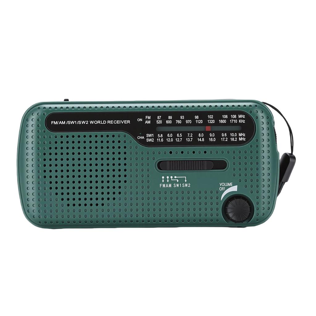 Portable Solar Radio NOAA Weather Hand Crank AM FM Shortwave Emergency Radio with LED Flashlight