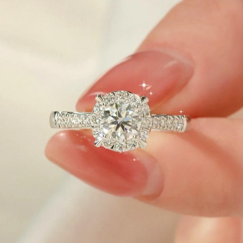 

New sterling silver ring actress woven moissanite diamond ring 50 points one carat live straight arm women s ring holiday jewelry gift us size 5