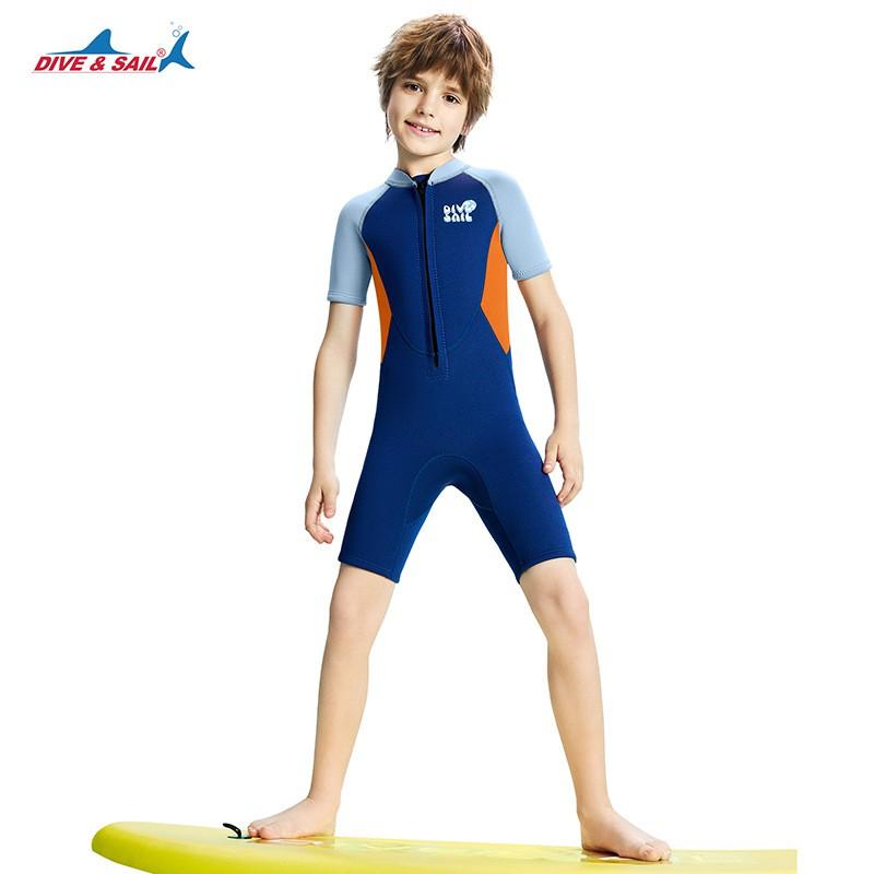 Kids 2.5mm Short Sleeve Wetsuit Snorkeling Surfing Swimming Warm Protection Boys Dive Suit