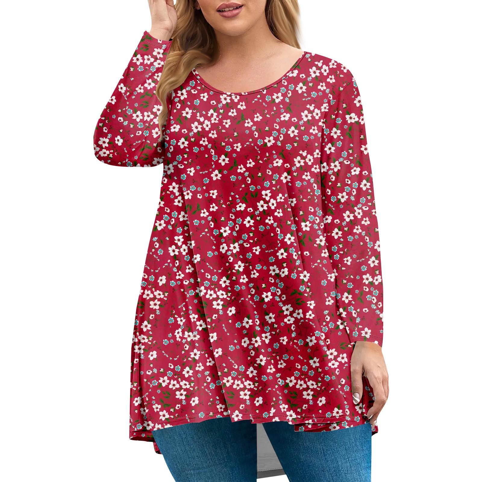 

Women s Plus Size Top, Garden Collar Long Sleeved Shirt, Fashionable Floral Print Casual Top XXXL
