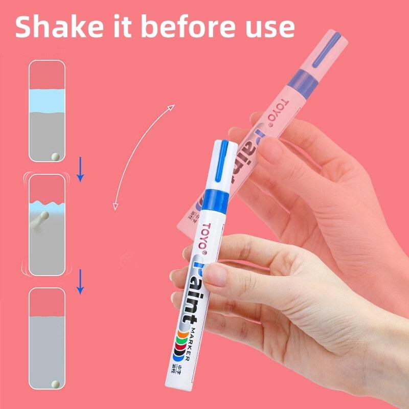 Metal Permanent Paint Marker Pen Waterproof Car Tyre Tire Tread Rubber Graffiti Touch Scratch Wet Wax Highlighter White Markers