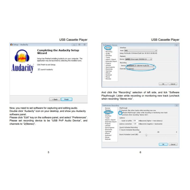 Portable USB Tape Player Convert Cassettes To MP3/CDs USB Cassettes Recorder Compatibility with Laptops and Computers
