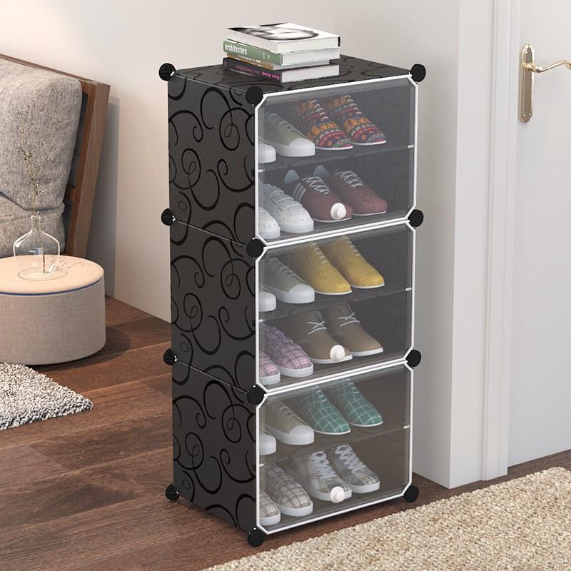 Shoe Rack Assembly Shoe Cabinet Plastic Storage Rack Dust-Proof Doorway Household Multifunctional Storage Rack Economical Storag