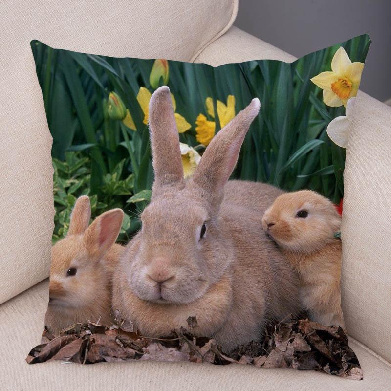 Pillowcase Sofa Car Home Decoration Pet Animal  Cute Rabbit  Cushion Cover