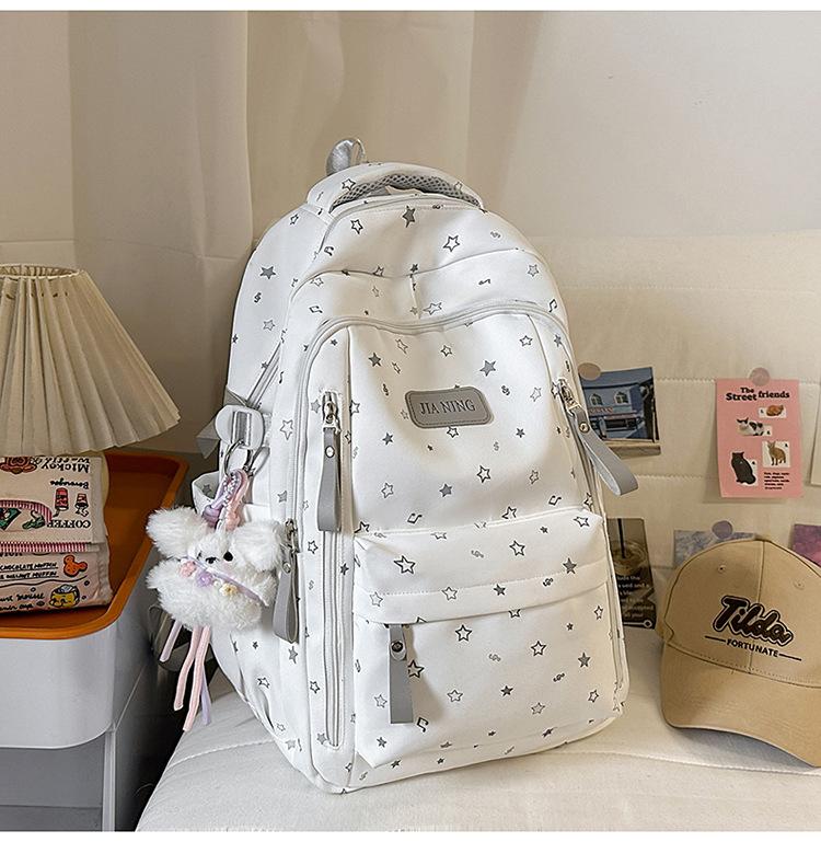 Schoolbag Korean Version of Small Fresh Schoolbag Japanese Princess Versatile Cute Star Printed Backpack Junior High School Class Backpack