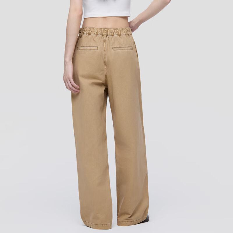 Gap Women's 2025 Autumn Semi-Elastic Mid-Rise Wide-Leg Twill Trousers