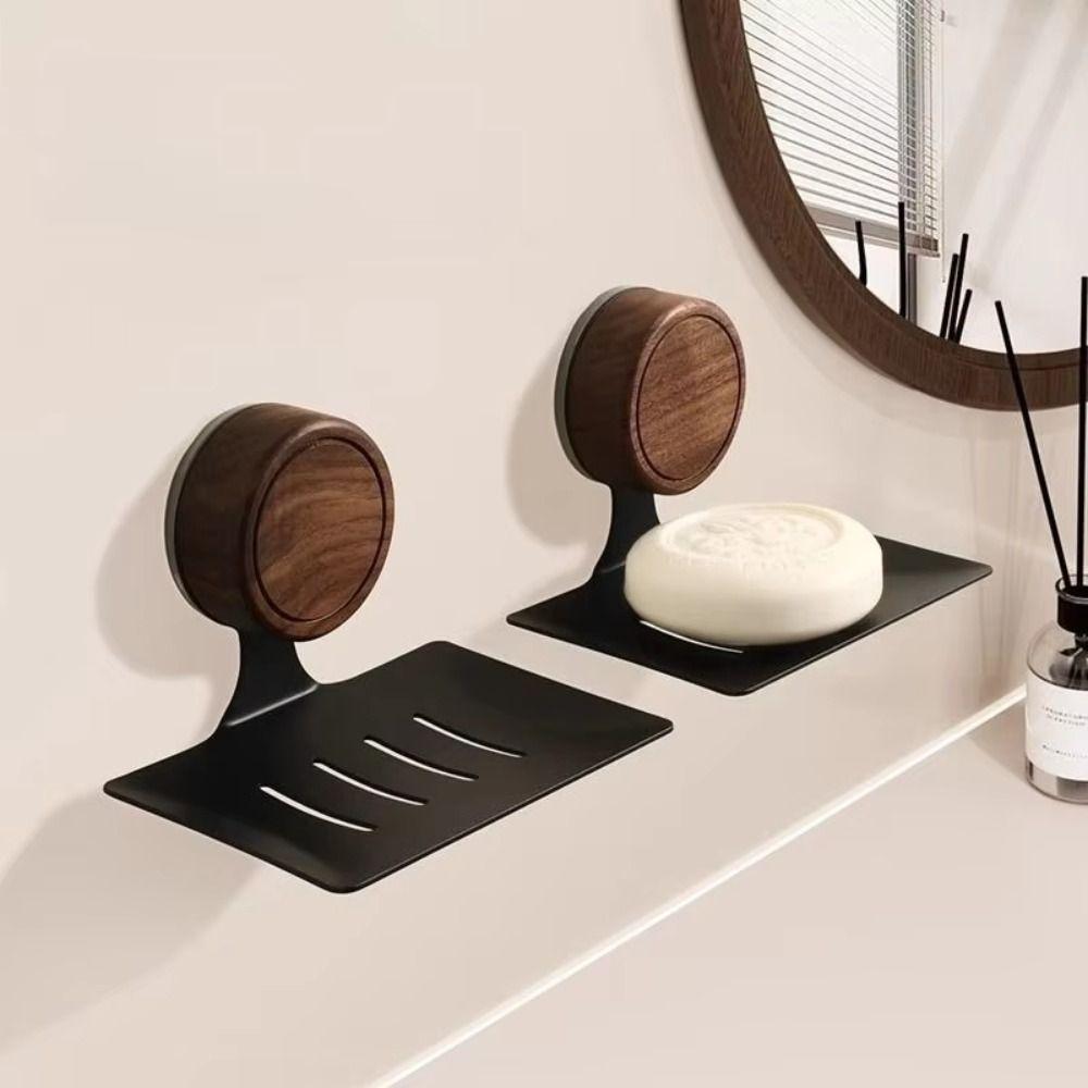 Self-draining Soap Box Suction Cup Drying Rack Punch-free Soap Dish  Shower
