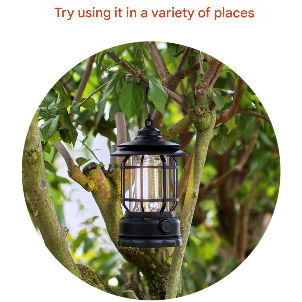 Hanging Rechargeable LED Camping Lantern, (Black)