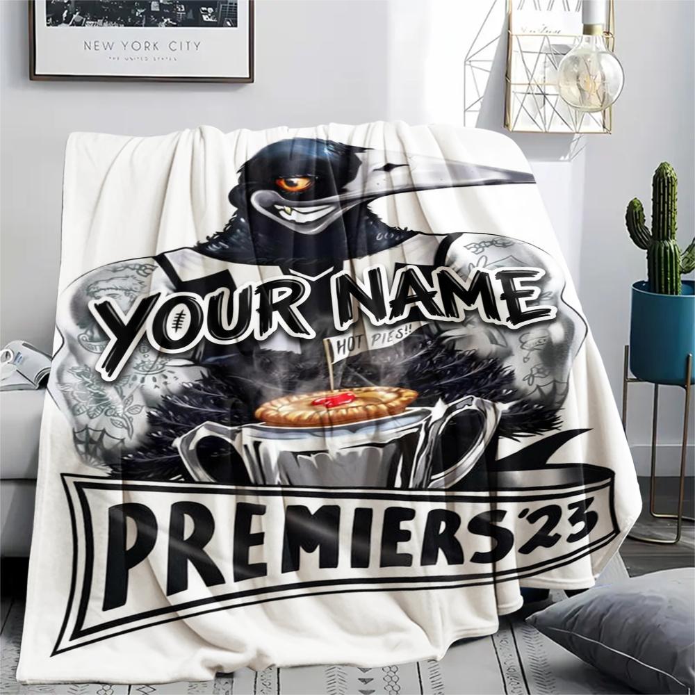1PC Custom Name Collingwood Patterned Flannel Blanket Suitable For All Seasons for Home Decor Warmth and Comfort Gifts Holiday Present