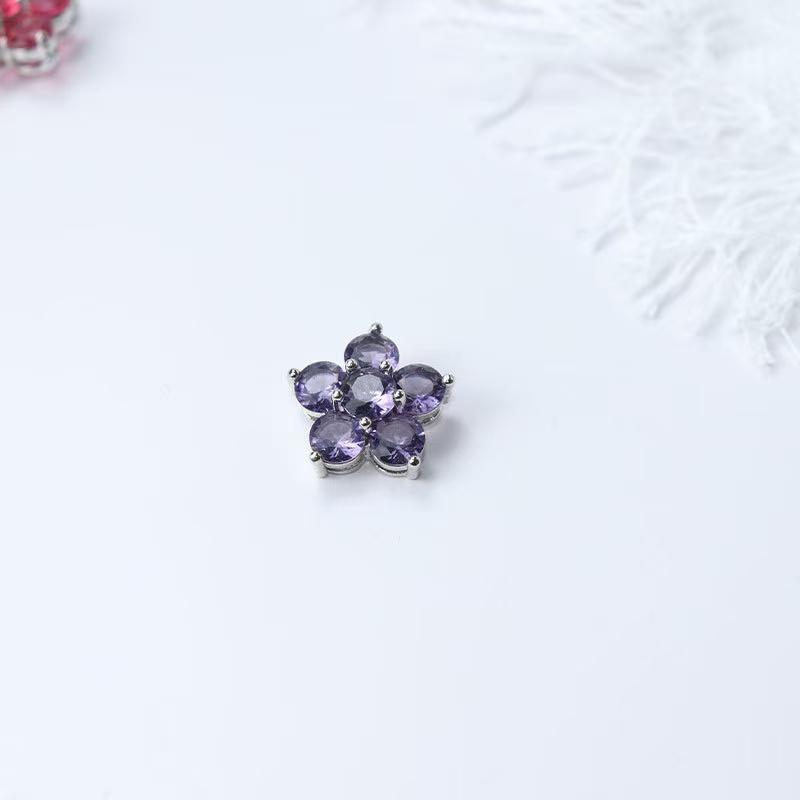 5pcs/lot Flower Crystal Buttons Cubic Zirconia Button for Clothes Decorative CZ Sewing Buttons for Cashmere Knit Cardigan