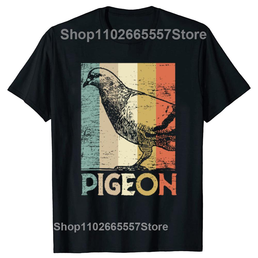 Funny Retro Pigeon Bird Lover Graphic Tshirts Unisex Womens Fashion Casual Tshirt 100 Cotton Loose Oversized T Shirt