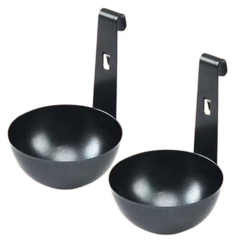 

2Pieces Multipurpose Stainless Steel Eggs Poacher Cups Hangable Design for Easily Poaching and Easy Cleaning 1