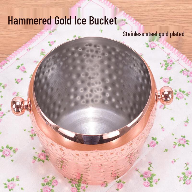 BEYZK Edelstahl gehämmert Eiswürfeleimer