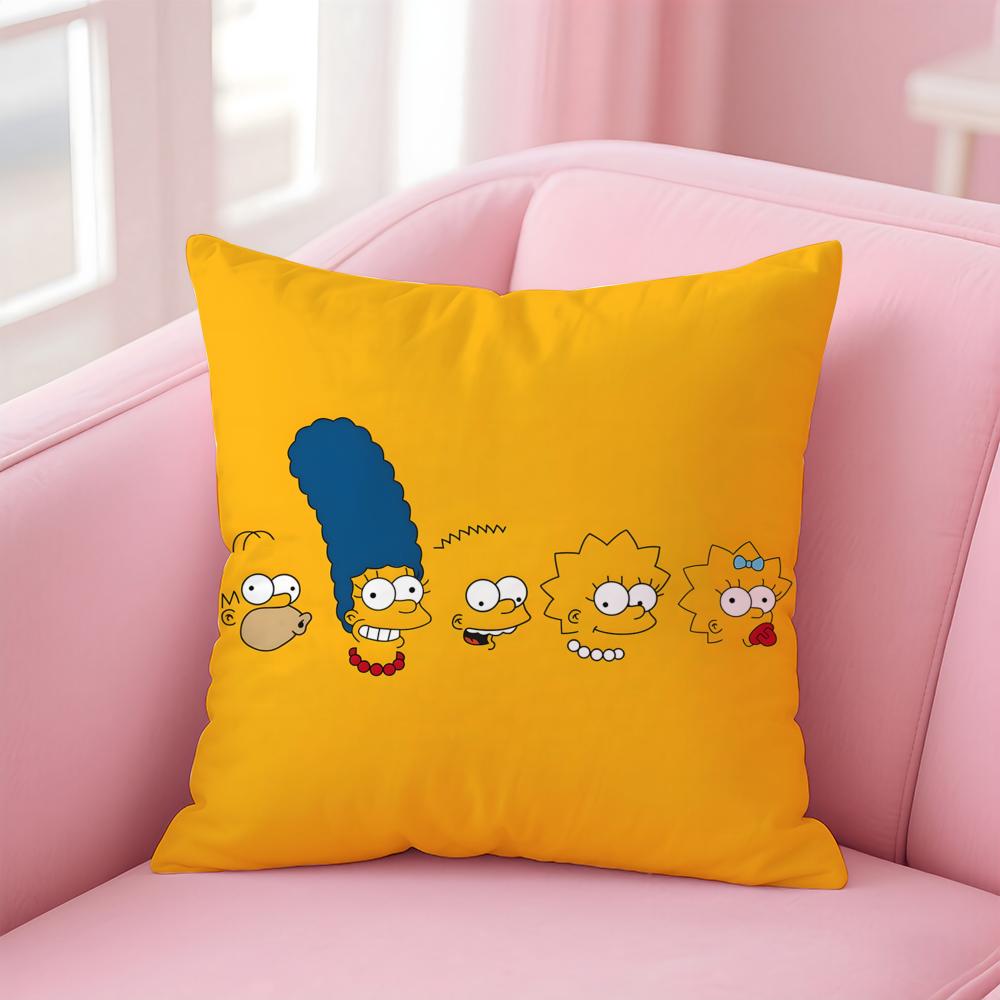 Husa de Pernă Anime S-Simpsons pentru Casă și Mașină, Multi-Scenă - Reversibilă, Moale și Durabilă pentru Utilizare Zilnică