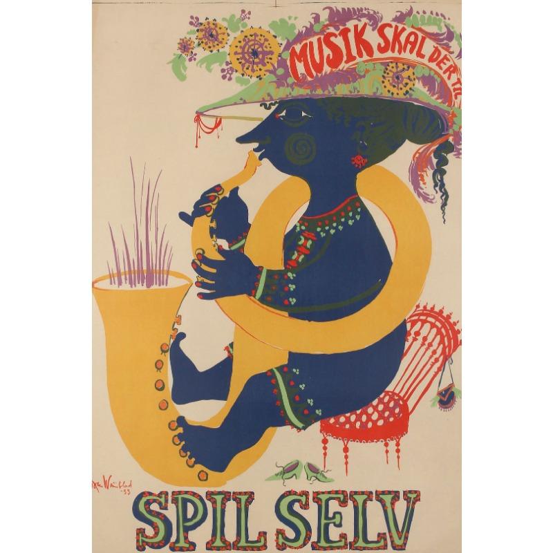 Vintage Montreux Jazz Festival Phonograph Black Cat Canvas Painting Posters Prints Wall Art Pictures for Living Room Home Decor