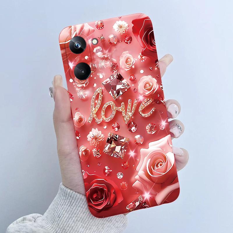 For Realme 10 Pro Phone Case RMX3661 Butterfly Flower Girl Design Soft Silicone TPU Back Housing for Realme 10Pro 5G 2022 Cover