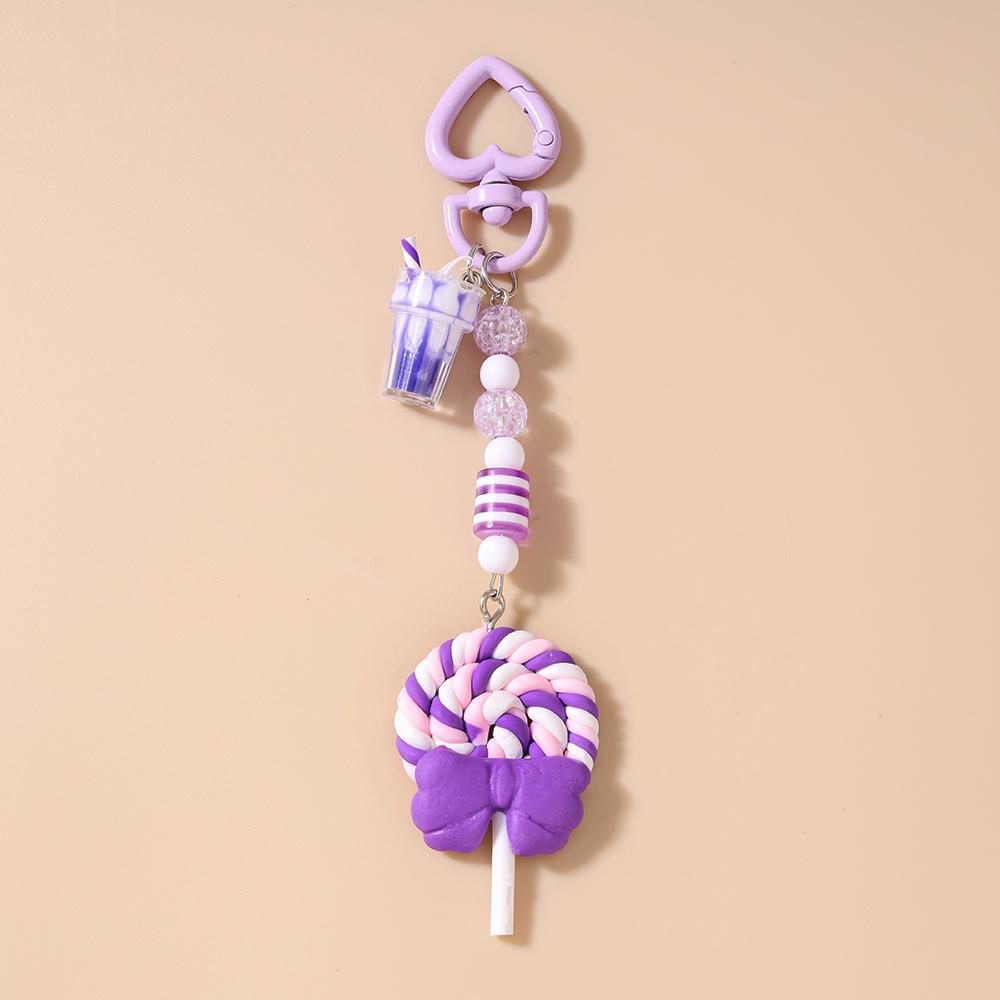 Pretty Resin Candy Lollipop Keychain Women Girls Juice Key Ring Pendants Handbag Decor DIY Key Chain Kid's Jewelry Gift