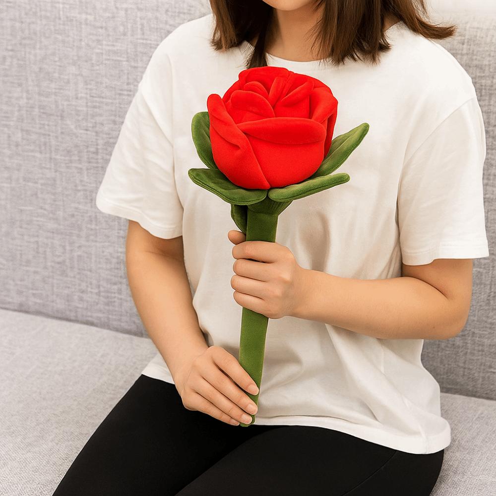 Soft Red Rose Bouquet Realistic Rose Bouquet Doll Plush Toy Floral Cushion  Girl Friend