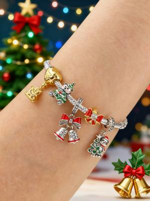 925 Silver Christmas Tree Classic Bell Christmas Series Charm Bead Fit DIY Bracelet Making Gift Of High Quality Jewelry