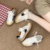 Golden Goose Old Stars Small Dirty Shoes Cowhide Mesh Breathable Rubber Head Versatile Retro Lace-up Trendy Cool Casual Shoes