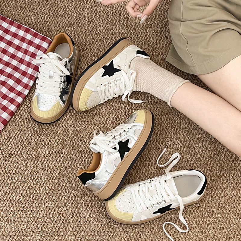 Golden Goose Old Stars Small Dirty Shoes Cowhide Mesh Breathable Rubber Head Versatile Retro Lace-up Trendy Cool Casual Shoes