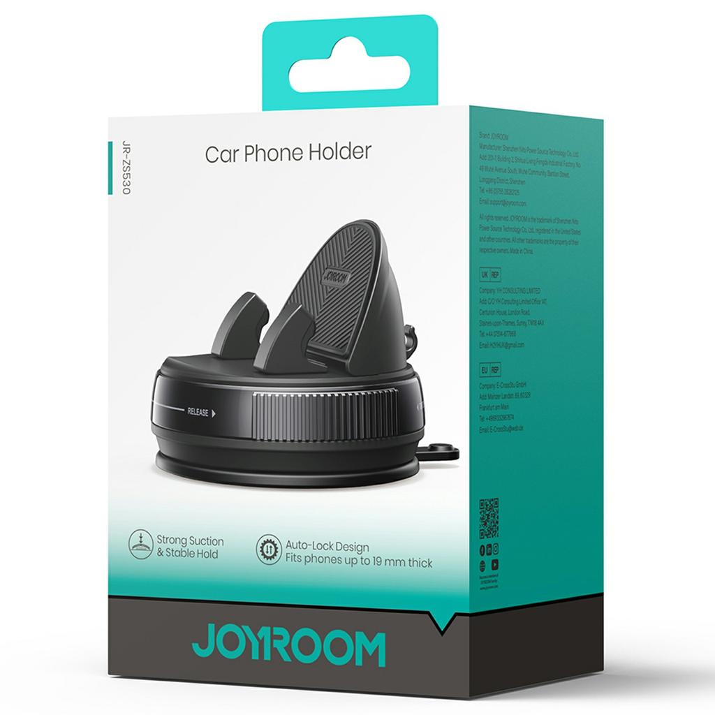 JOYROOM JR-ZS530 Car Phone Mount Holder Rotary Lock Nano Suction Cup Cellphone Stand
