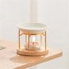 Ceramics Essential Oil Warmer Tealight Candle Holder Aromatherapist Wax Melt Burners Diffuser Wood Stand for Relaxation