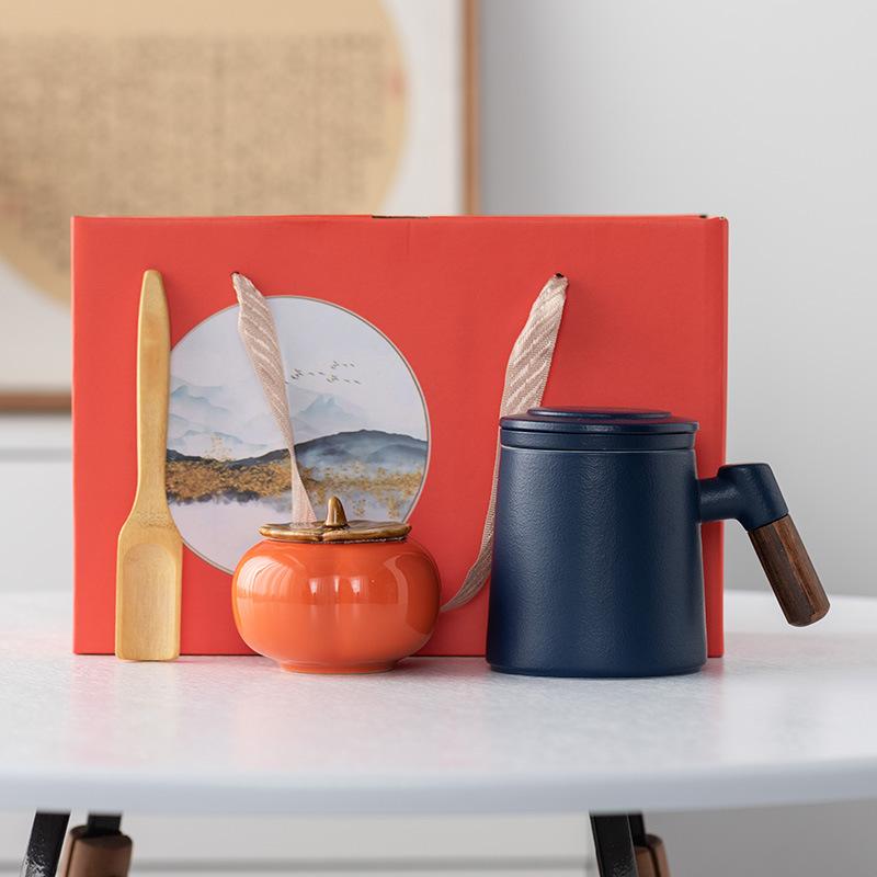 

Ceramic filter bubble tea cup tea water separation cup office father s day leader student business gift 401-500ml