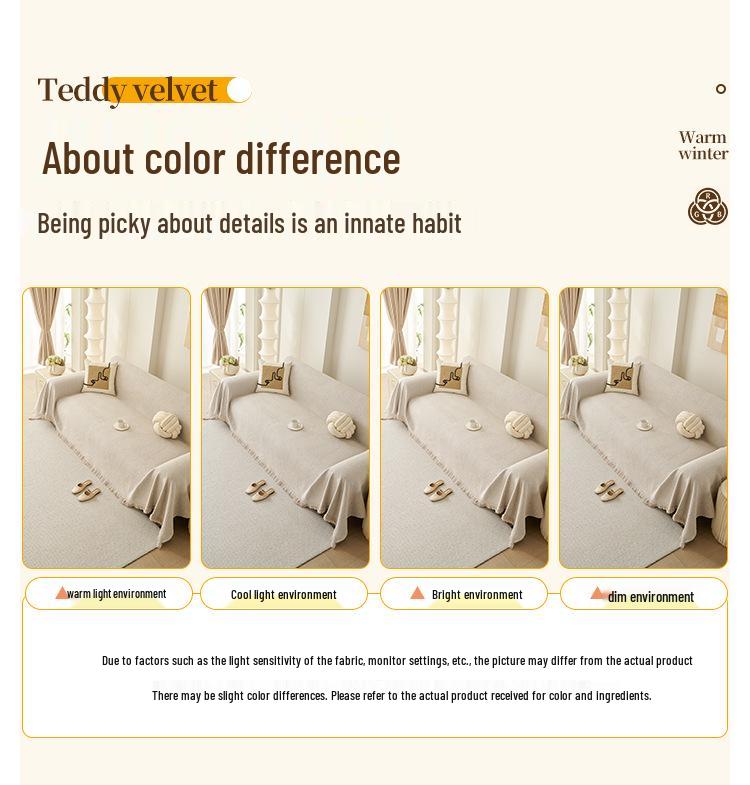 Universal Non-Slip Chenille Sofa Cover – Autumn/Winter, Dirt-Resistant, Full Coverage Cushion Protector