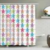 Star Shower Curtain Waterproof Fabric Rainfall Pattern Decorative Bathroom Accessories 3D Print Multicolor Home Decoration Windo