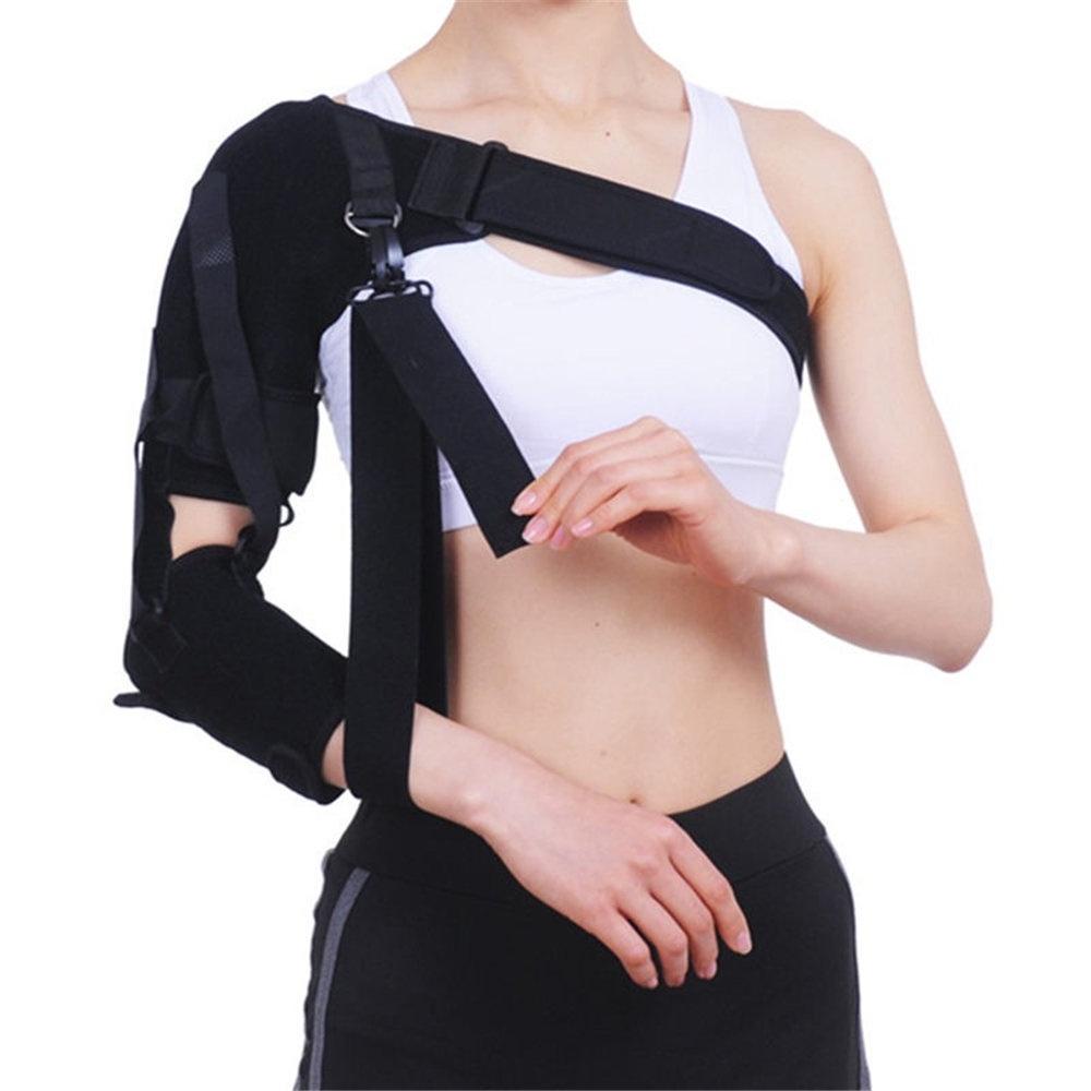 

1Pcs Shoulder Brace Support Arm Sling For Stroke Hemiplegia Subluxation Dislocation Recovery Rehabilitation Right Hand чорний