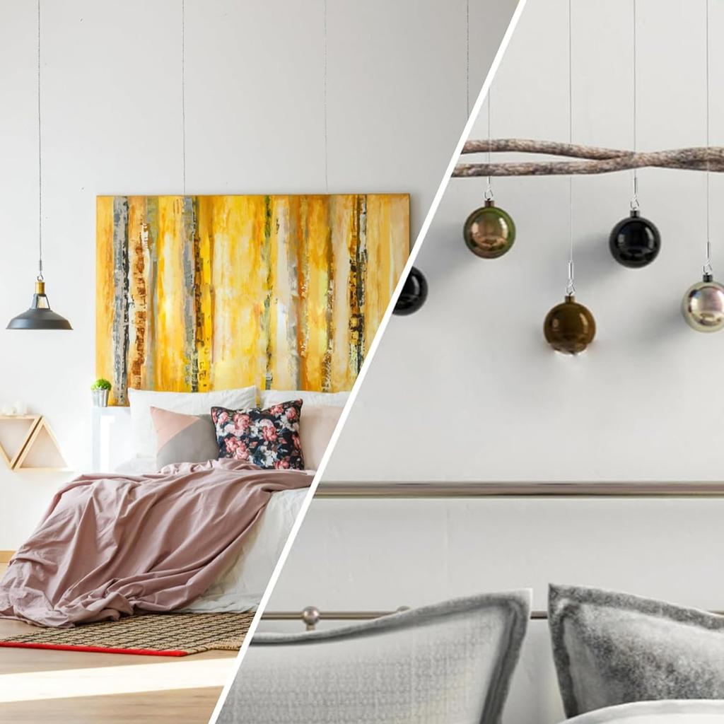 DMEEK Picture Rail Wire Height Wall Earthquake Protection Set of Hooks, Rear-Mount Hooks, Adjustable, Anti-Drop Hooks, Frames, Display, DIY,