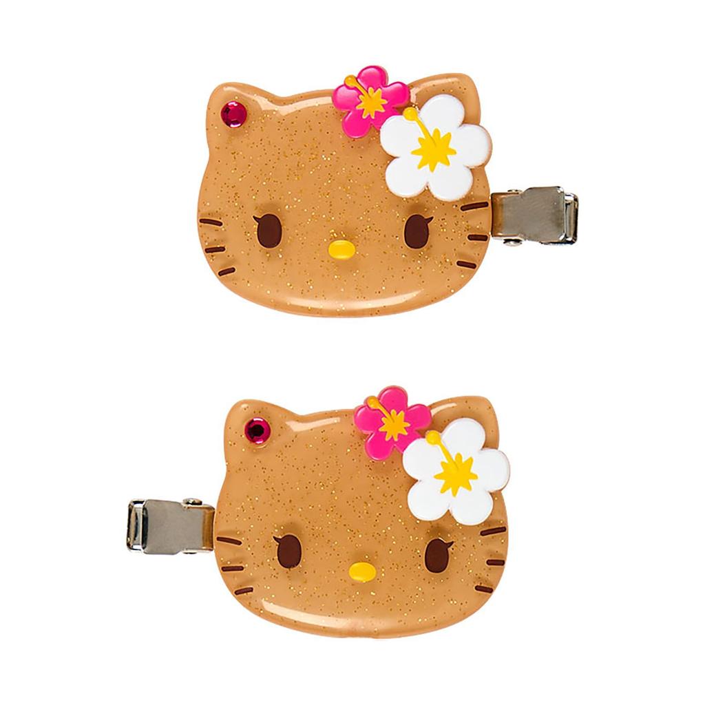 Sanrio Hello Kitty Bangs Clip ABS and Ages 484253 (Tokonatsu Vacation) & Steel, Right-Facing Left-Facing Set, 3+,