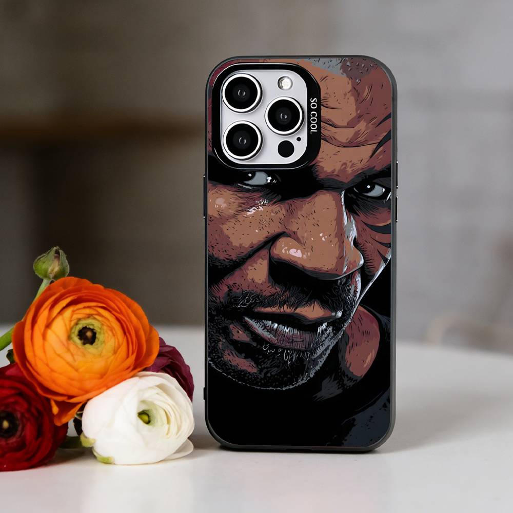 M-Mike Tyson Phone Case For iPhone 17,16,15,14,13,12,11 Plus,Pro Max,XS,Colorful Silver Phone case Funda Cover