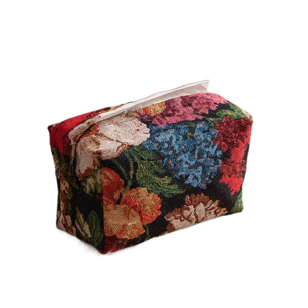 Skin-Friendly Desktop Tissue Bag Polyester Car Tissue Holder Portable Floral Paper Bag  Restaurant