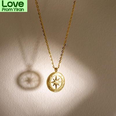 Fashion Women 'S S925 Silver Plated Platinum Cold Wind Light Luxury Niche Eight Pointed Star Pendant Personalized Necklaces \T Xl34