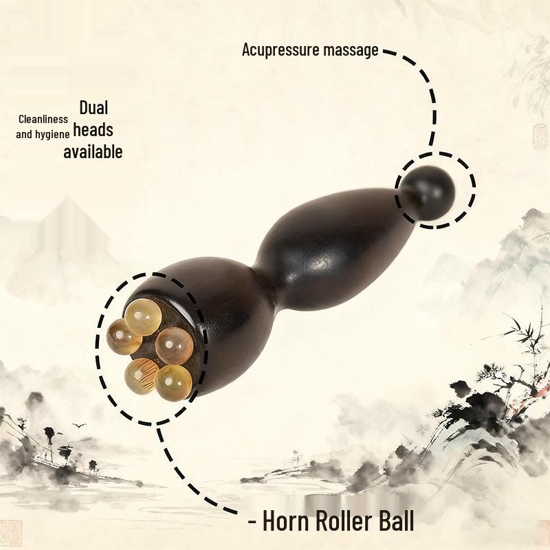 Sandalwood Lotus Copper Bead Eye Massager & Muscle Scraping Stick
