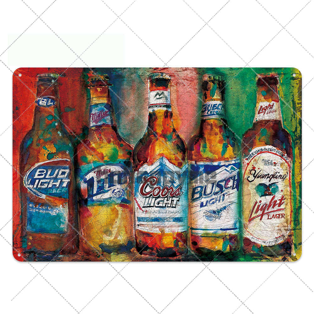 Beer Vintage Metal Tin Signs Bar Poster Pub Club Cafe Wall Decoration Retro Plaque Home Decor 20*30cm