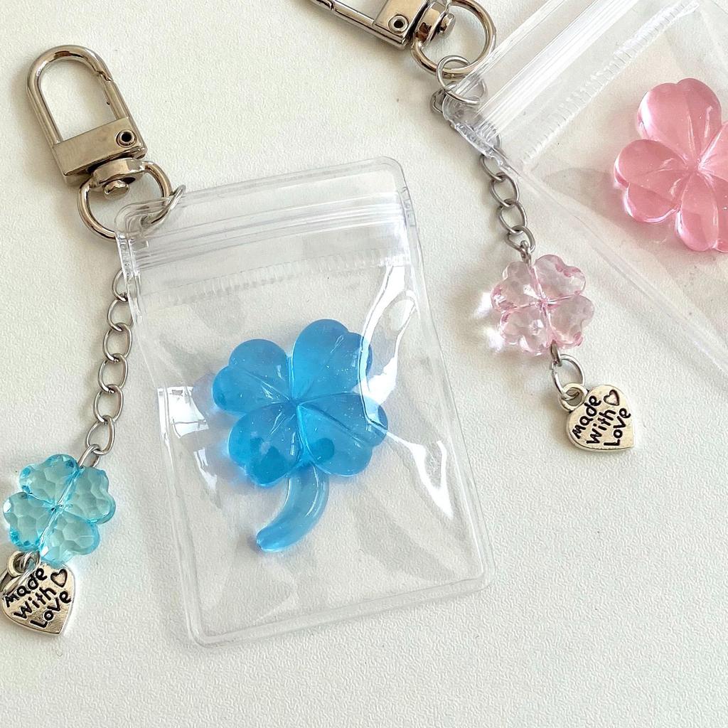 Adorable Four Leaf Clovers Pendant for Bags Or Keys Handmade Keychain Lanyard Phone Strap Stylish Cellphone Decoration