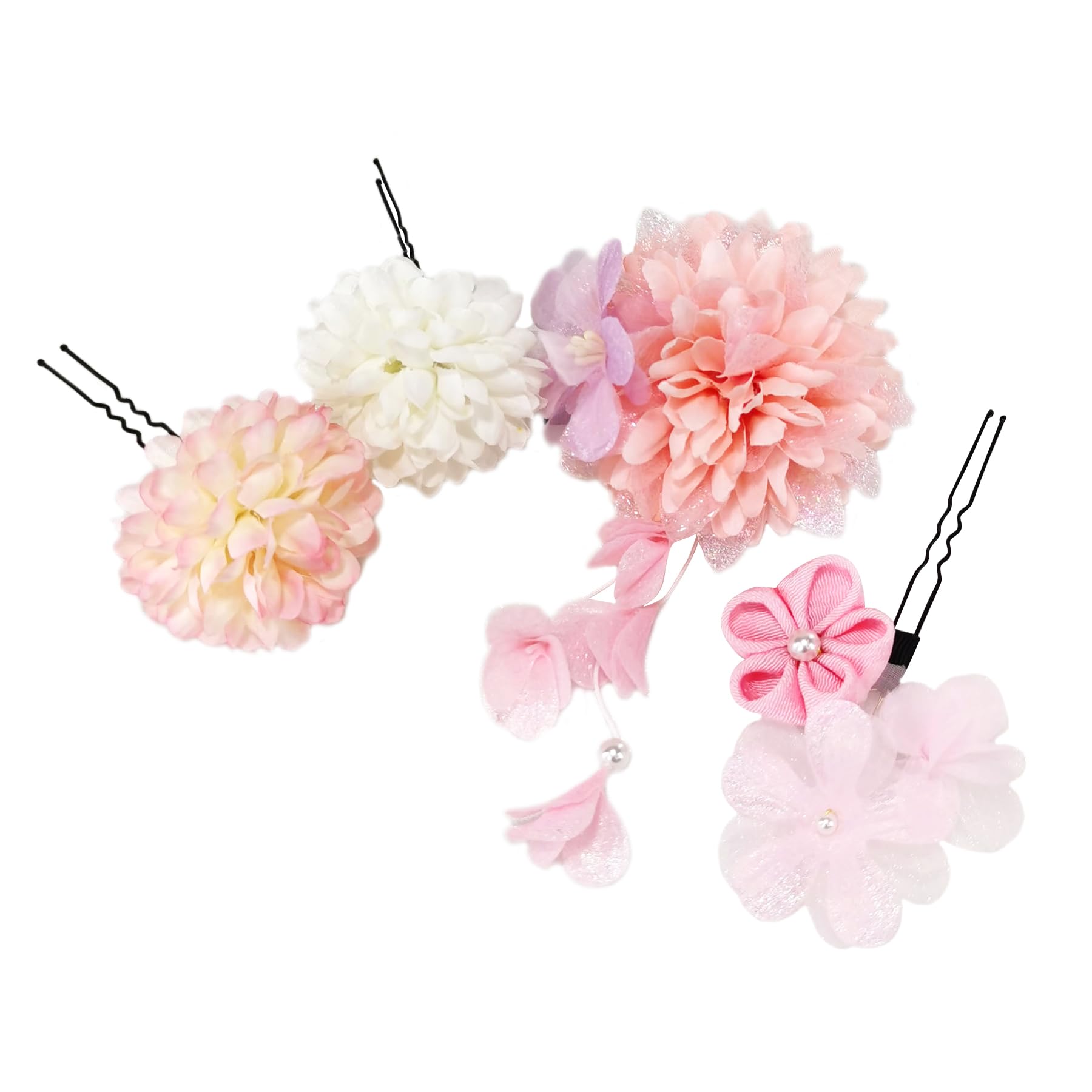 [Baramoly] Hair Ornament, Hair Accessory for Japanese Clothing, Kimono, Yukata, Preserved Flowers, Flower Decoration, Tsumami-zaiku, Festival,