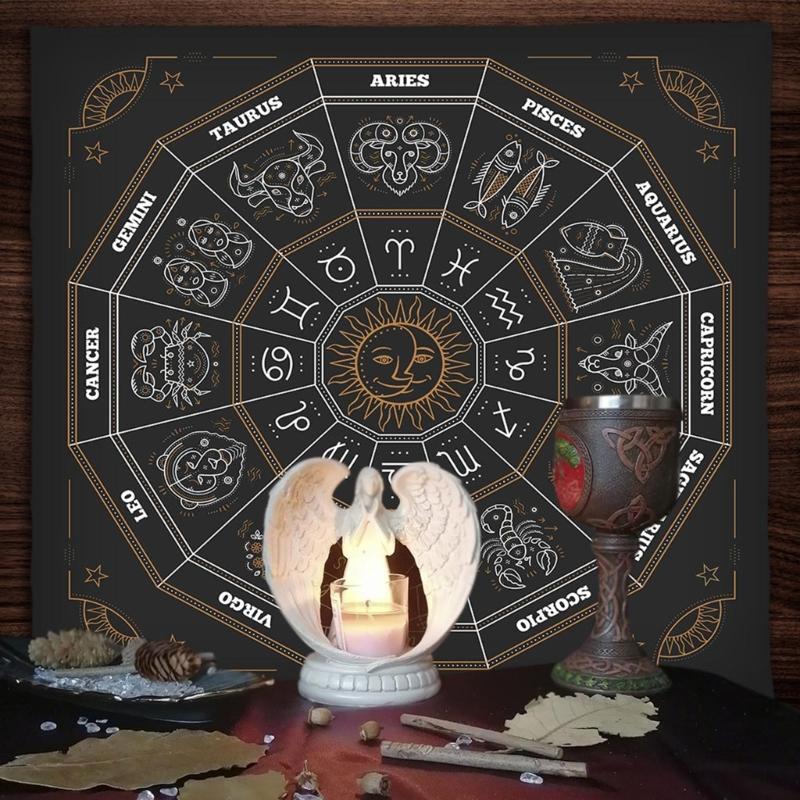 Astrology Tarots Table Altar Cloth Metaphysical Board Game Mat Pendulum Divinations Altar Tablecloth Board Game Card Pad