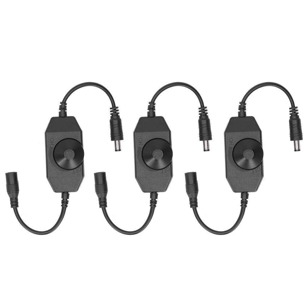3Pcs LED Strip Dimmer Switch Adapter Brightness Adjustable Controller Manual Knob DC 12V24V