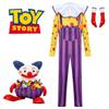 Toy Story Chuckles The Clown Cosplay Costume With Long Sleeve Top And Overalls For Halloween Dress Up